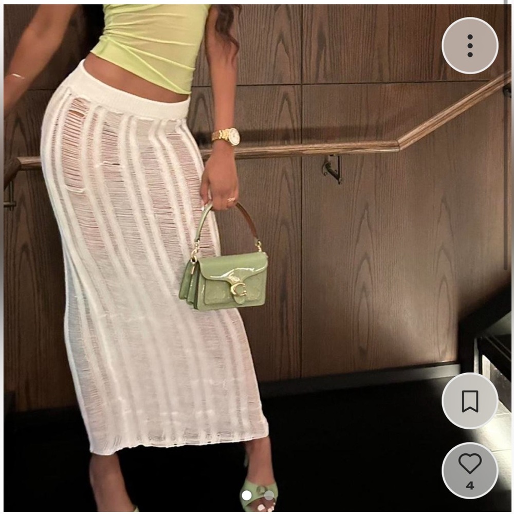 Distressed maxi skirt